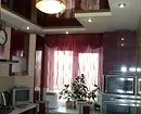 Stretch strop dizajn u kuhinji: 40 modernih opcija 9666_10