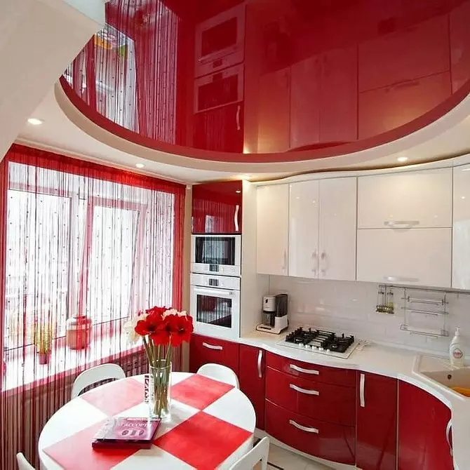 מתיחה תקרה עיצוב במטבח: 40 אפשרויות מודרניות 9666_27