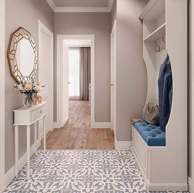 Telha para o corredor no chão: 50 idéias de design 9676_105