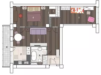 Квартира для сім'ї: двушка з двома спальнями і окремою вітальнею 9688_19