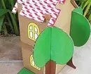 Izdelava lutkovne hiše iz škatle z lastnimi rokami: navodila za ustvarjanje nenavadne dekor 9712_122