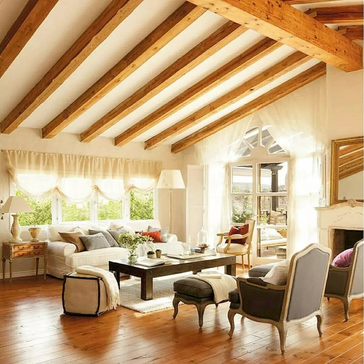 Brendshme e dhomës së ndenjes në Provence: 70+ foto dhe këshilla për dizajn 9730_11