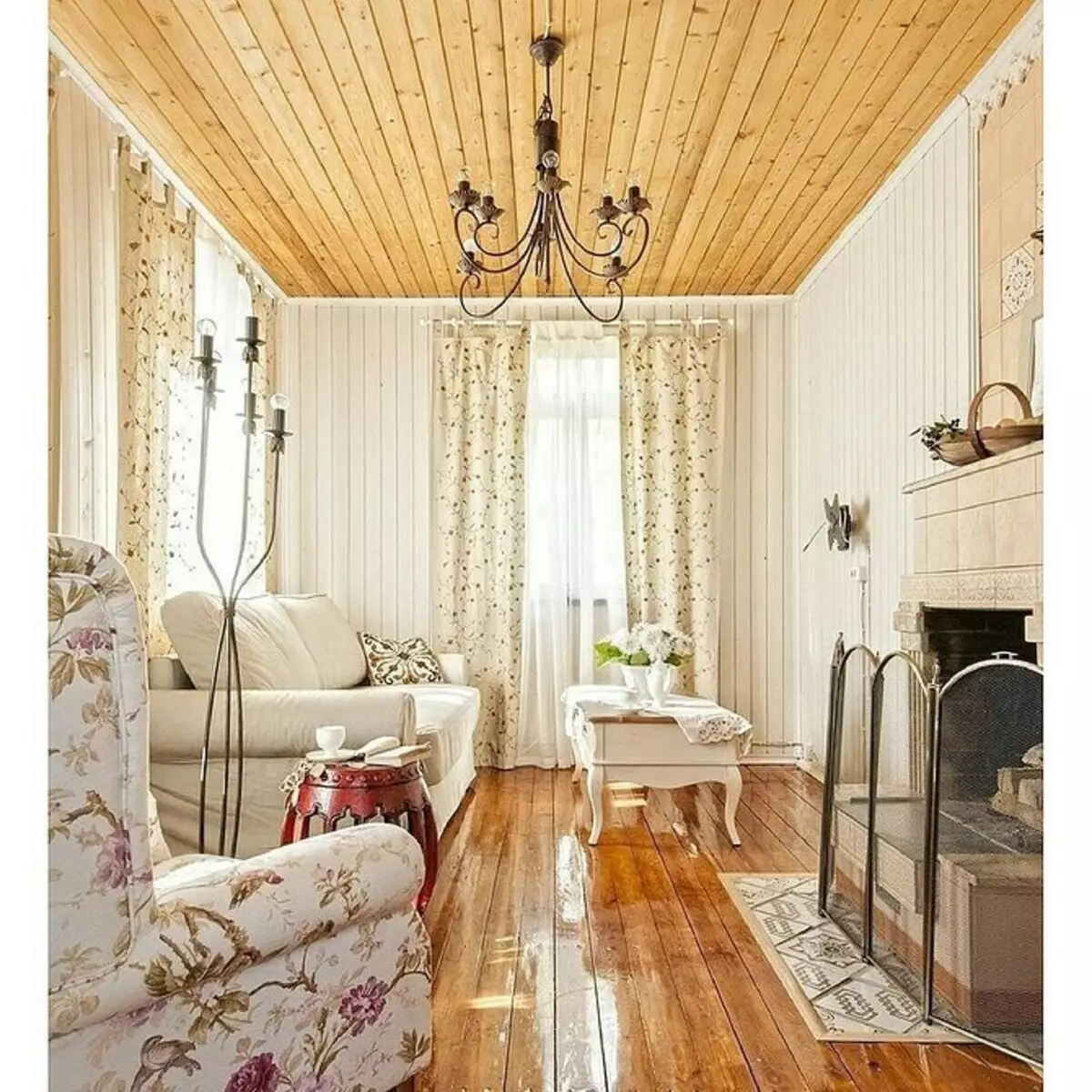 Brendshme e dhomës së ndenjes në Provence: 70+ foto dhe këshilla për dizajn 9730_24
