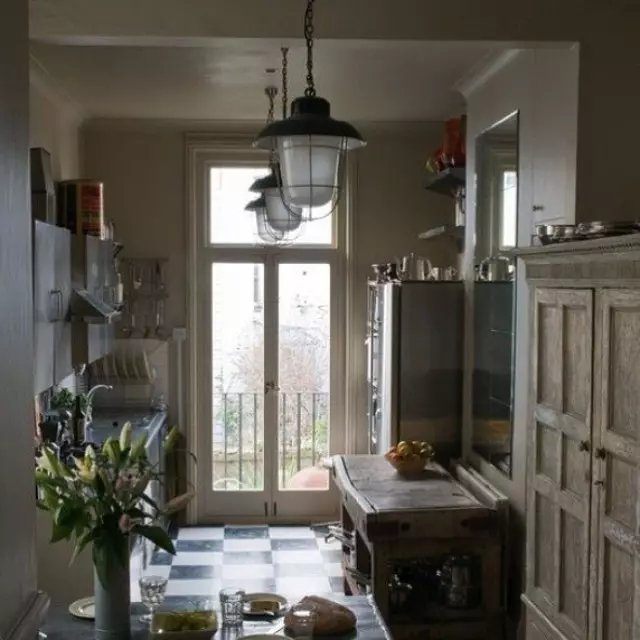 廚房窗簾設有陽台：14個設計選項 9760_100