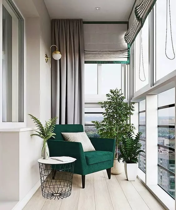 Tirai di dapur dengan balkon: 14 opsi desain 9760_132
