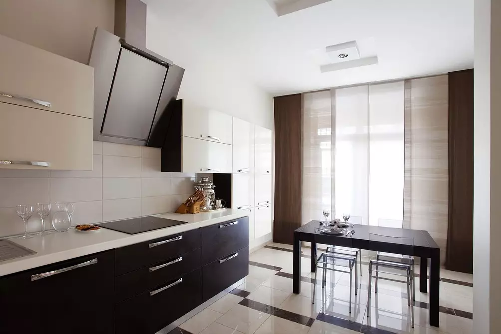Vorhänge in der Küche mit Balkon: 14 Design-Optionen 9760_68