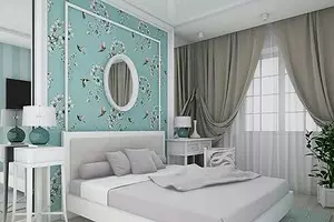 寝室のインテリアのターコイズ色の色：写真と70の新鮮なアイデア 9773_1