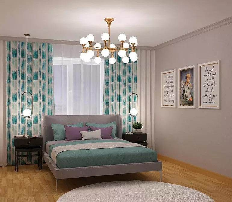 צבע טורקיז בחדר השינה: 70 רעיונות טריים עם תמונות 9773_112