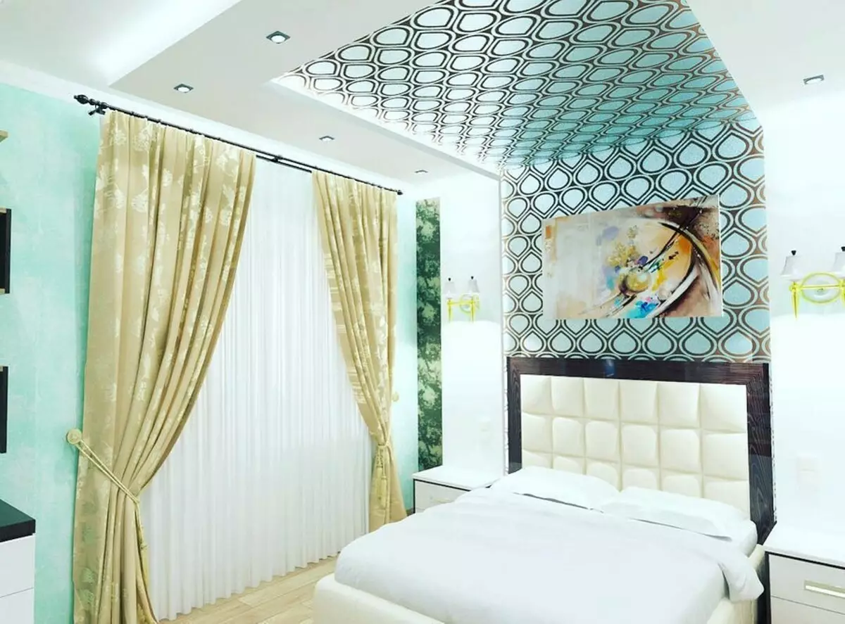 Turkizna barva v notranjosti spalnice: 70 svežih idej s fotografijami 9773_116