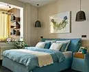 寝室のインテリアのターコイズ色の色：写真と70の新鮮なアイデア 9773_121