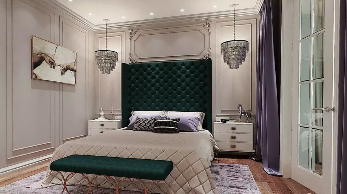 Couleur turquoise dans la chambre à coucher Intérieur: 70 idées fraîches avec photos 9773_129