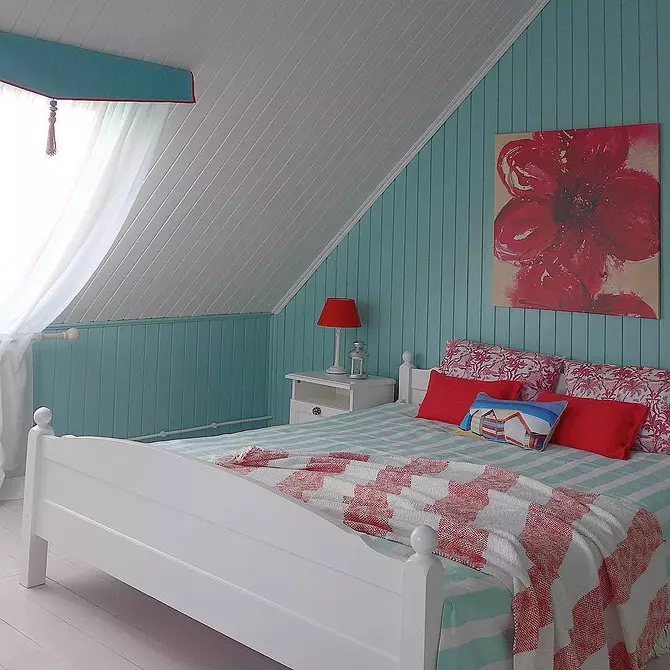 Warna pirus dalam interior kamar tidur: 70 ide segar dengan foto 9773_139