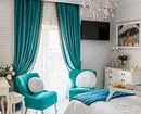 Warna pirus dalam interior kamar tidur: 70 ide segar dengan foto 9773_24