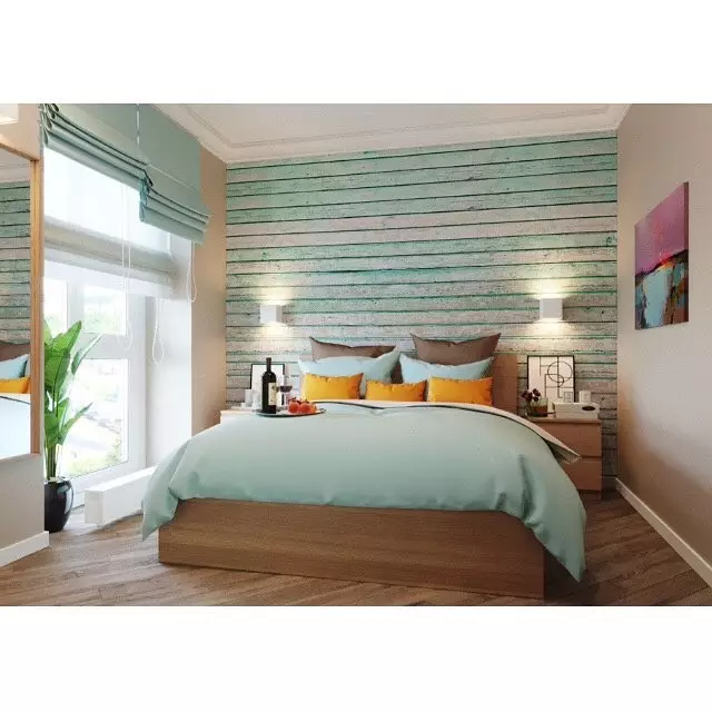 綠松石顏色在臥室內部：70個新的想法與照片 9773_31