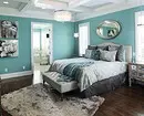 綠松石顏色在臥室內部：70個新的想法與照片 9773_34