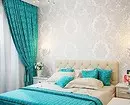 Turkoosi väri makuuhuoneen sisätilassa: 70 Tuoreet ideat valokuvilla 9773_43