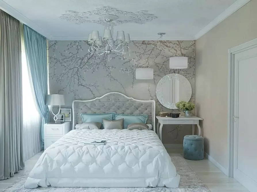 Turquoise kleur in slaapkamer interieur: 70 frisse ideeën met foto's 9773_45