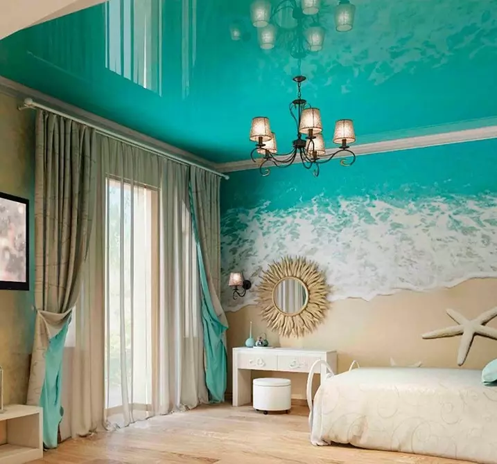 Warna pirus dalam interior kamar tidur: 70 ide segar dengan foto 9773_63