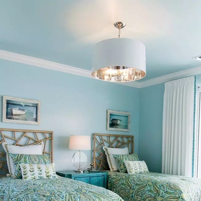 Màu ngọc lam trong nội thất phòng ngủ: 70 ý tưởng mới với hình ảnh 9773_66