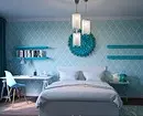 Turkoosi väri makuuhuoneen sisätilassa: 70 Tuoreet ideat valokuvilla 9773_8