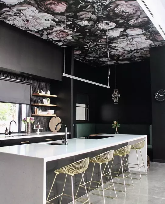 Kies een plafond van Drywall voor de keuken: ontwerpopties met foto's en nuttige tips 9787_40