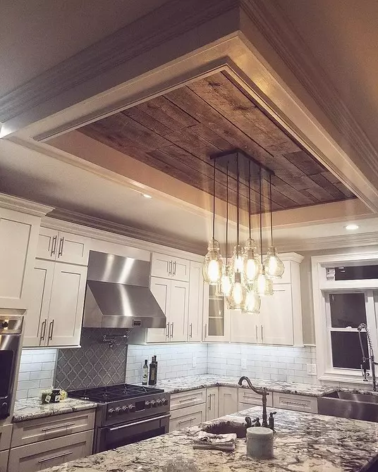 Choisissez un plafond de cloison sèche pour la cuisine: options de conception avec des photos et des conseils utiles 9787_42