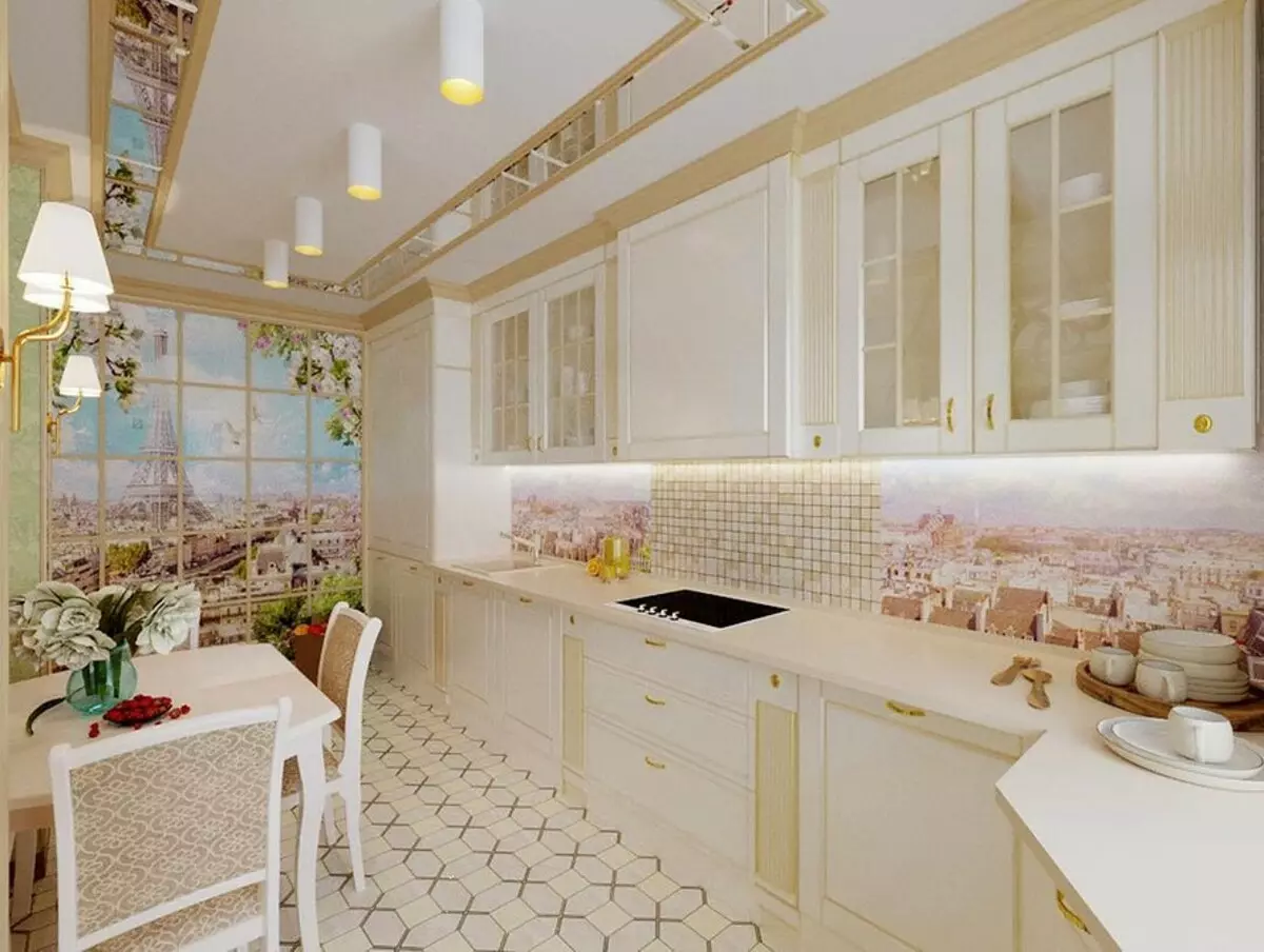 NeoClassic Style Kitchen: 70 vebijarkên sêwiranê bi wêne û serişteyên li ser sêwiranê 9805_89