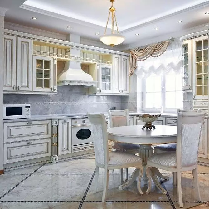 Neoklassiskā stila virtuve: 70 dizaina iespējas ar fotogrāfijām un padomiem par dizainu 9805_90