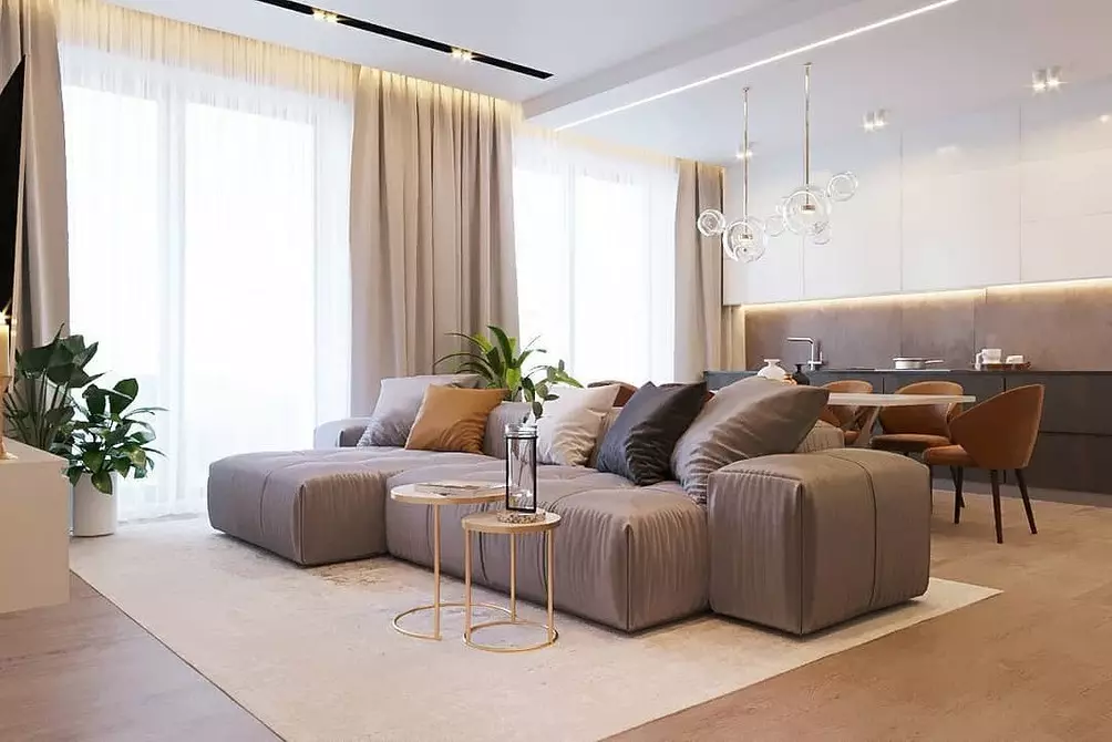Living Room Design sa 2019: Pangunahing Trends at Antitrands 9807_135