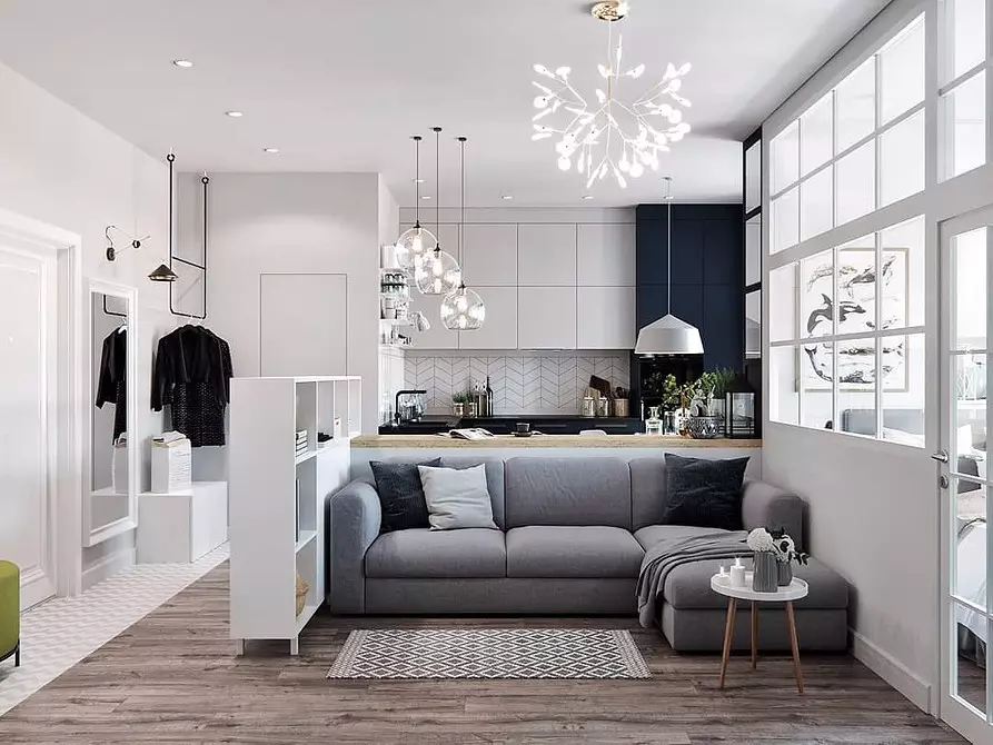 Deseño de sala de estar en 2019: Tendencias principais e antitrands 9807_141