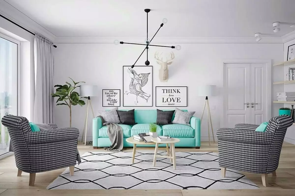 Deseño de sala de estar en 2019: Tendencias principais e antitrands 9807_80