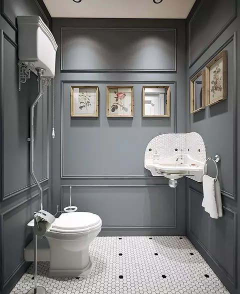 העיצוב של חדר האמבטיה הוא עיצור