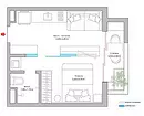 9 Opcions de disseny per a apartaments-estudi de 25 metres quadrats i fotos que es poden inspirar 9843_103