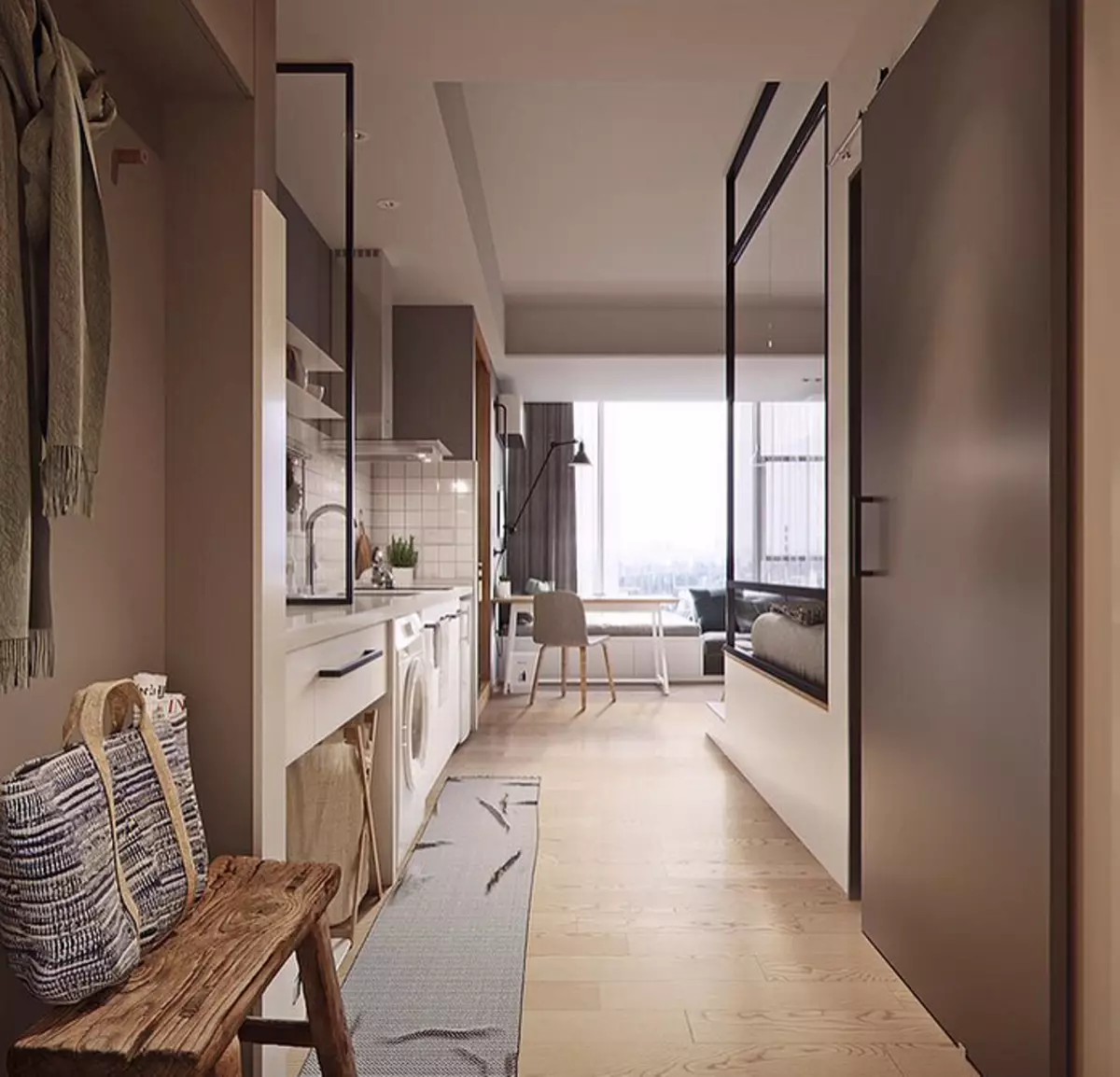 9 Επιλογές σχεδίασης για διαμέρισμα-στούντιο 25 τ.μ. και φωτογραφίες που μπορούν να εμπνευστείτε 9843_98