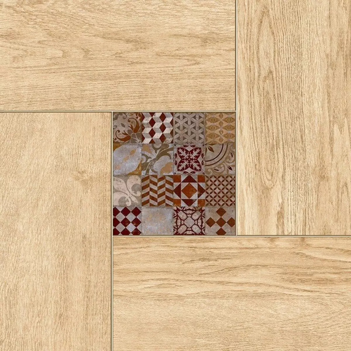 Laying Tiles dalam gaya Patchwork: Bagaimana dan di mana menerapkan penerimaan yang modis 9854_25