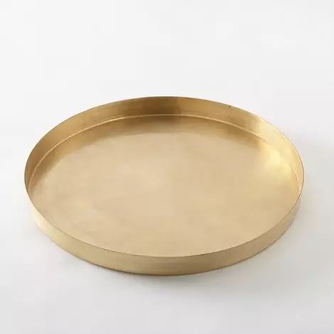 Safata de metall rodona amb revestiment d'or