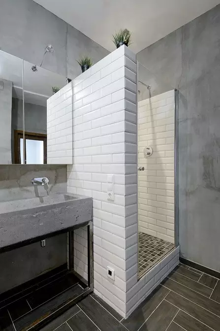 Bathroom ea Loft: Tataiso bakeng sa khetho ea lisebelisoa le lisebelisoa 9874_70