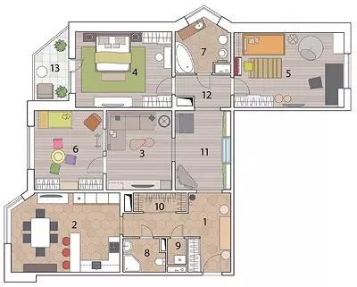 EcoDesign Apartment with phytostine, արհեստական ​​ջրվեժ եւ բնական նյութեր 9877_22