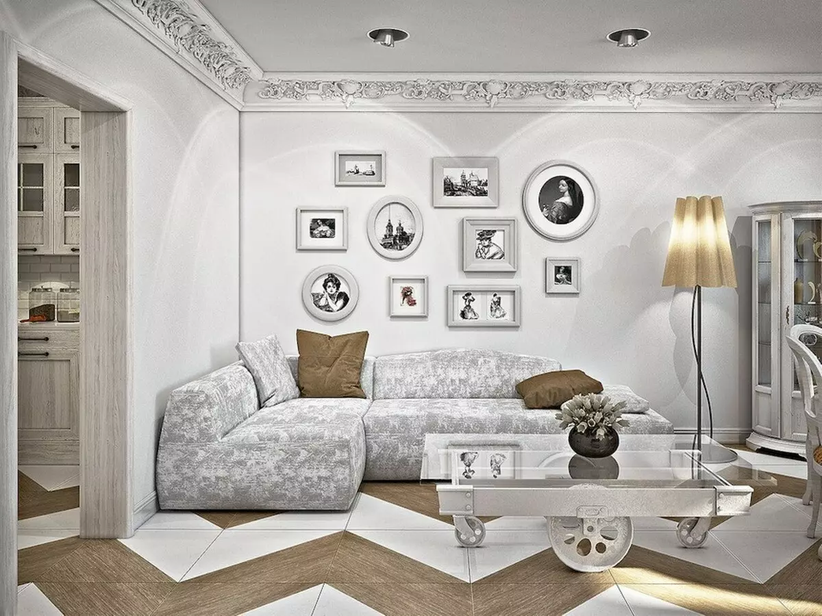 Appartamento bianco della neve per tre generazioni decorate nello spirito del classico romanticismo 9886_4