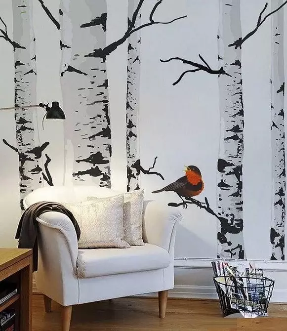 Nástenné maľby v obývacej izbe Interiér: 60+ Krásne riešenia 9888_104