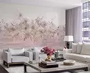 Fotomural Na sala de estar Interior: 60+ fermosas solucións 9888_112