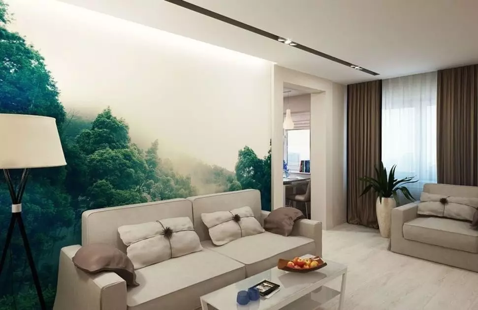 Nástenné maľby v obývacej izbe Interiér: 60+ Krásne riešenia 9888_15