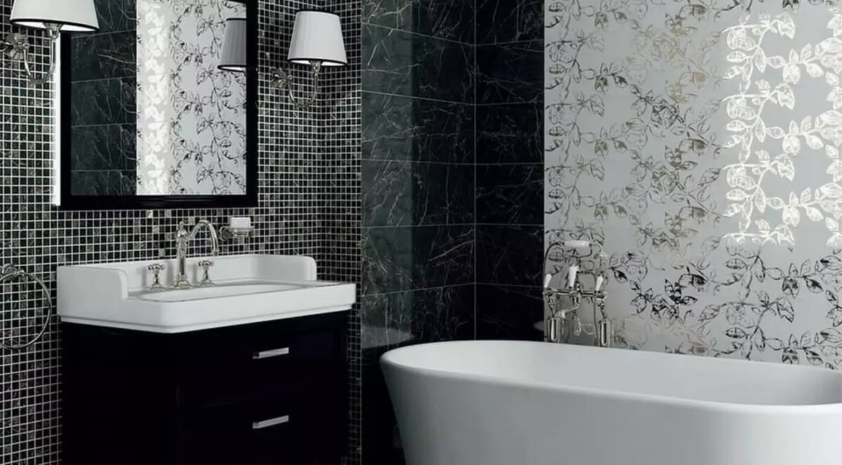 Πώς να επιλέξετε ένα πλακάκι μπάνιου: Συγκρίνετε μεγέθη, χρώμα και σχεδιασμό 9919_26
