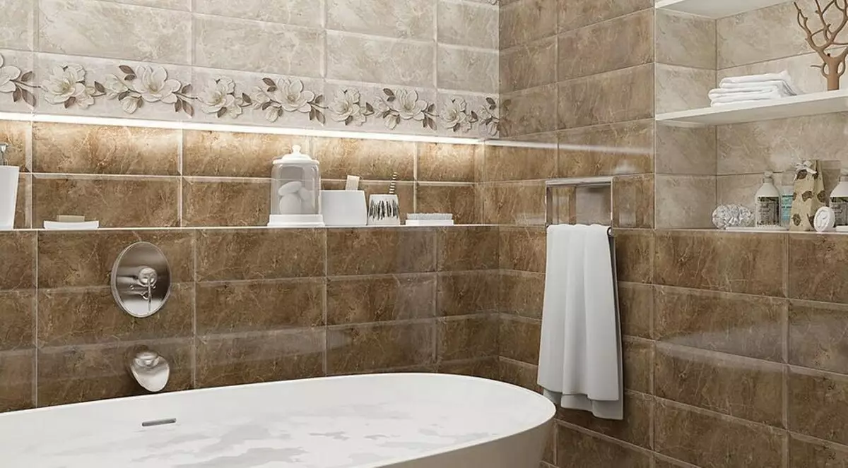 Hoe om 'n badkamer teël te kies: Vergelyk groottes, kleur en ontwerp 9919_4