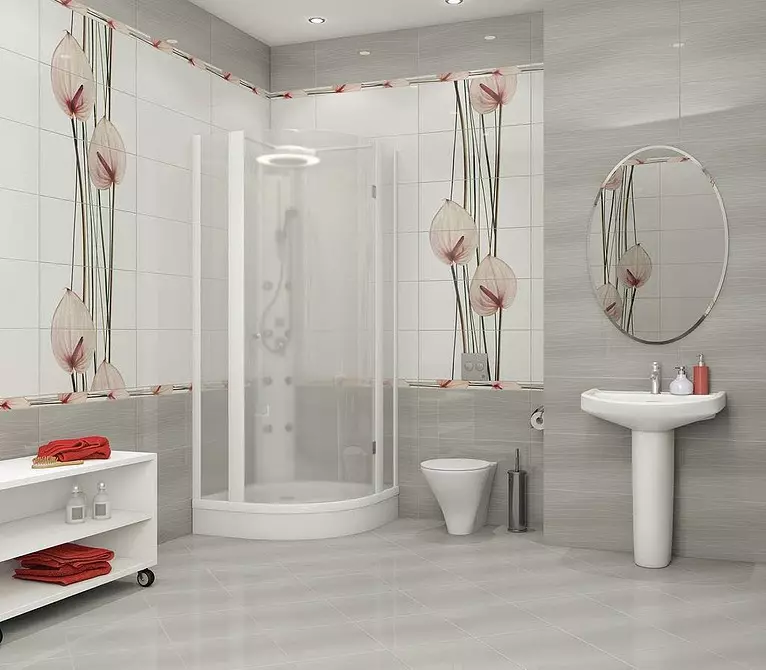 Kuinka valita kylpyhuoneen laatta: Vertaa koot, väri ja muotoilu 9919_62