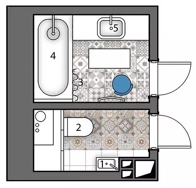 Badkamer met blou meubels en teëls-lapwerk 9929_28