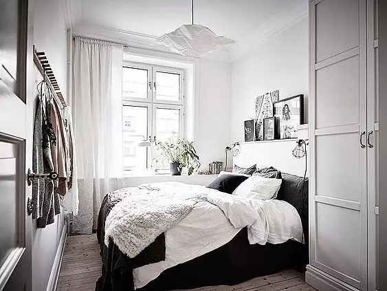 斯堪的納維亞風格在臥室內部：50個美麗的例子 9947_14