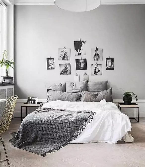 斯堪的納維亞風格在臥室內部：50個美麗的例子 9947_20