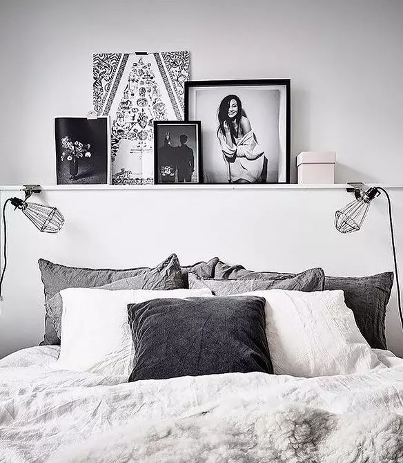 Gaya Skandinavia di interior kamar tidur: 50 contoh indah 9947_35