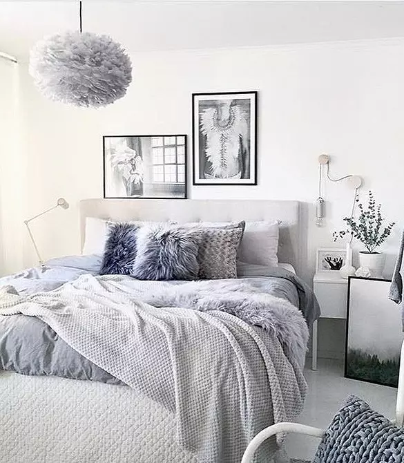 Скандинавски стил в спалнята Интериор: 50 красиви примера 9947_7